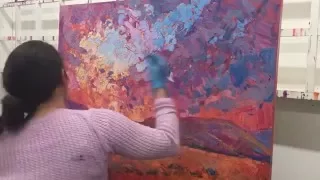 Burning Sun by Erin Hanson | Impressionistic Painting Work in Progress