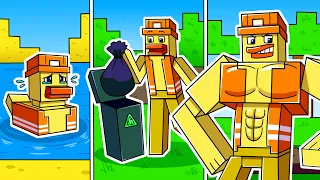 I Survived 1000 DAYS as a DUCK GARBAGE MAN in HARDCORE Minecraft! - Professions Compilation