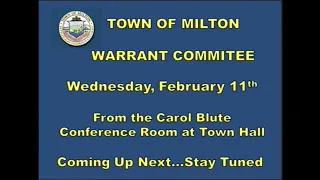 Milton Warrant Committee - February 11th, 2015