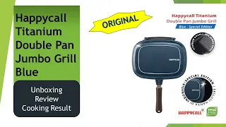 Happycall Titanium Double Pan Jumbo Grill Blue - Unboxing, Review, Cooking/ Demo Memasak