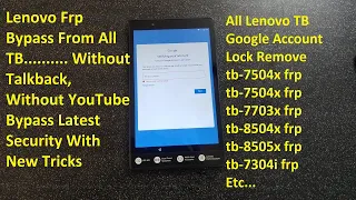 Lenovo TB 8504x Google Account Bypass, Lenovo tb-7304i, tb-7304x, tb-7504x Frp Remove Latest Method