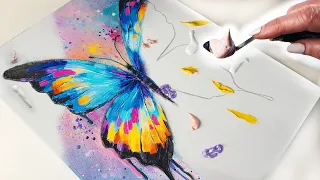 OUTSTANDING Textured Butterfly Art YOU Can Try! 🦋 Colour Explosion! | AB Creative Tutorial