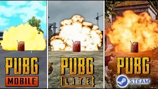 PUBG MOBILE vs PUBG LITE vs PUBG steam.ЧАСТЬ 3 СРАВНЕНИЕ ВЗРЫВНЫХ КАНИСТР