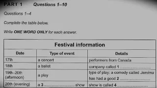 Festival Information ielts listening | 720p HD AUDIO