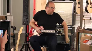 Greg Koch demos Fishman Fluence set vs 1959 Gibson Les Paul at The Guitar Shop