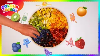 Colour Wheel Fruit Make 🍉🍌🍊🍋 | Kids learn colours | @Colourblocks