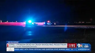 Police: 1 person dead in crash along I-10 at Transmountain