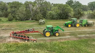 Baling Hay on a Cloudy Day