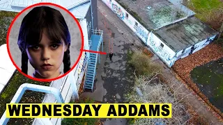 DRONE catches WEDNESDAY ADDAMS at abandoned factory!! She looking for her hand!!