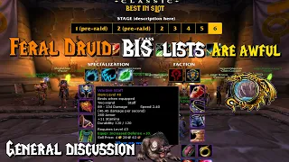 WoW Classic - Feral Druid's BiS Lists on the Internet are Really BAD, General Talk