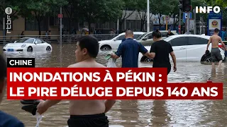 Inondations à Pékin après le passage du Typhon et de pluies diluviennes - RTBF Info