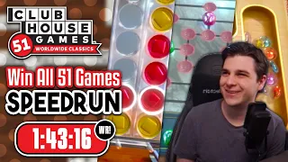Win All 51 Games Speedrun in 1:43:16 | Clubhouse Games 51 WwC