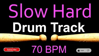 Slow Hard Rock Groove Drum Track 70 BPM, Drum Tracks For Bass Guitar Instrumental Beat 🥁156