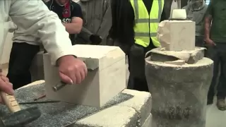 Stonemason lecturer Ray Sumner chamfer demo