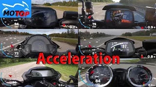 Kawasaki Z125 Z400 Z650 Z900RS Z900 ZH2  - ACCELERATION Comparison - GPS measured