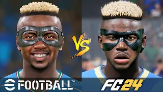 EA FC 24 Vs. eFootball 2024 | Serie A Player Faces | Gameplay Comparison