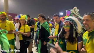 Brasil Fan Cheering At Lusail Stadium - Brazil Vs Serbia Match