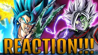 NEW LR Vegito Blue and LR Merged Zamasu Animations REACTION on Dokkan Battle!