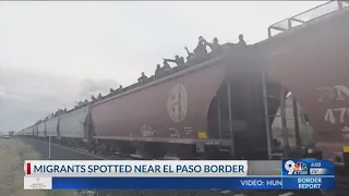 VIDEO: Hundreds of migrants atop train arrive in Juarez