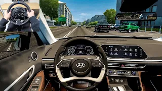 2020 Hyundai Sonata Turbo - City Car Driving [Steering Wheel Gameplay]