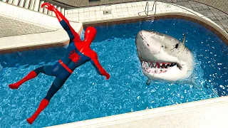 Water Ragdolls - GTA 5 Spider-Man Classic and Shark Jumps/Fails (Euphoria Physics) Ep.159