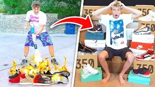Destroying Roomates Shoe Collection & SURPRISING Him With a New One