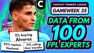FPL GW35 EXPERT TRANSFER TRENDS, CHIPS & CAPTAINS! - 100 Experts Share Gameweek 35 Plans FPL 2022-23