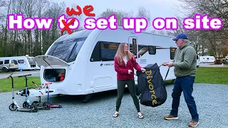 How we set up our caravan on site