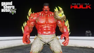 GTA 5 - Red Hulk vs The Army! | | The Incredible Red Hulk