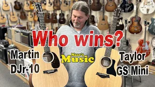 We compare a Martin DJr-10 and Taylor GS Acoustic Guitar - who wins?