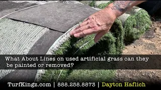 What About Lines on used artificial grass can they be painted or removed?