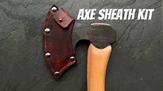 Make a leather axe sheath from a kit for a bushcraft or carving axe.