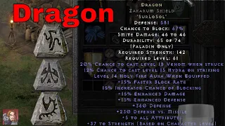 Diablo II Resurrected Rune Words - Dragon (Sur Lo Sol)