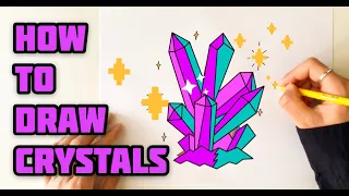 HOW TO DRAW CRYSTALS - STEP BY STEP - EASY!