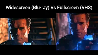 Terminator 2 Judgement day widescreen vs fullscreen aspect ratio comparison Blu-ray vs VHS 13