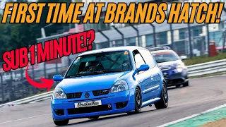 BRANDS HATCH TRACK DAY!! CAN WE GO SUB 1 MINUTE IN A CLIO!?