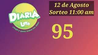 Diaria Sorteo Loto 11:00 am, viernes 12 de agosto 2022