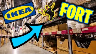 EPIC FORT IN IKEA RAFTERS!!! KICKED OUT!?!?