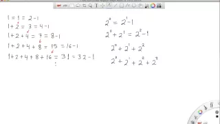 Adding Powers Of 2 (consecutive from 1=2^0, finitely many, non-negative integer powers of 2)