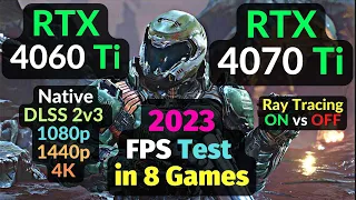 RTX 4060 Ti vs 4070 Ti TEST in GAMES 2023 / 1080p 1440p 4K