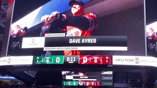 Number 90 David Ayres sounding the Carolina Hurricanes horn….February 2020