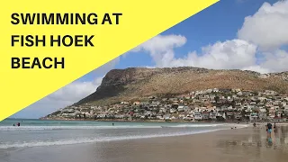 Swimming at Fish Hoek beach 2016/12/27