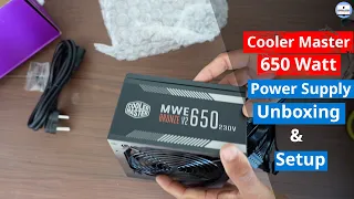 Cooler Master 650 Watt power Supply Unboxing & Setup | PUS Unboxing | Power Supply For Desktop PC