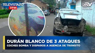 Carro bomba detonó cerca del municipio de Durán, otro no logró explotar | Televistazo #ENVIVO🔴