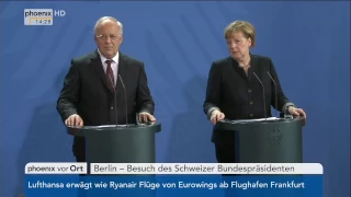 Deutschlandbesuch von Johann Schneider-Ammann: Pressekonferenz mit Angela Merkel am 02.11.2016