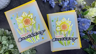 Vellum Cards! | Waffle Flower Sketched Daffodil