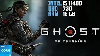 Ghost of Tsushima tested on low end pc | Intel i5 11400 uhd 730 Graphics 16GB Ram