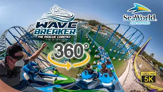 5K VR 360 Wave Breaker The Rescue Coaster On Ride Back Seat Ultra HD POV SeaWorld San Antonio