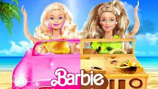 Barbie riche VS Barbie fauchée Artisanat en carton 💗 Relooking extrême de poupée par 123 GO!