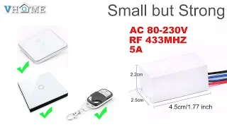 VHOME 433mhz smart switch control and new function distance test demonstration and comparison models